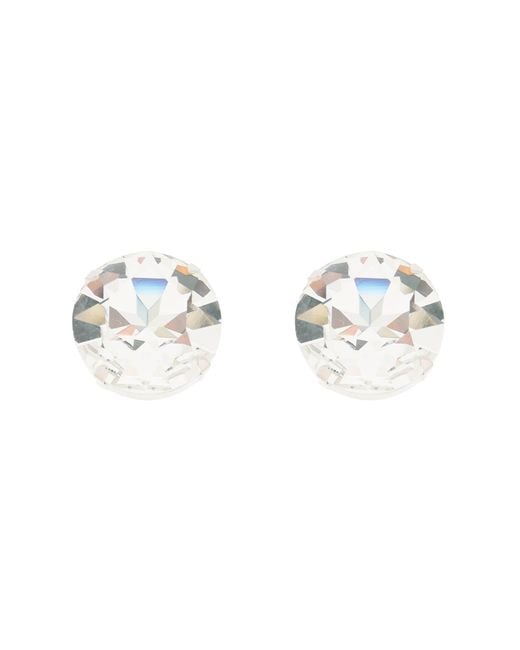 Alessandra Rich Metallic Large Crystal Clip-On Earrings