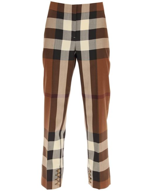 Burberry Tartan Wool Trousers in Brown,Beige,Black (Brown) - Save 9% - Lyst