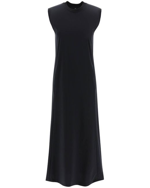 Y-3 Black 3-stripes Maxi Dress With Cut-out Detail