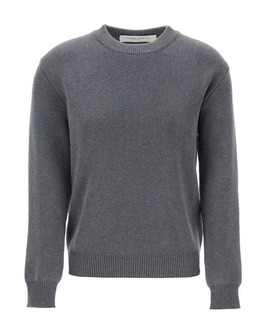 Golden Goose Deluxe Brand Gray Dany Cotton Sweater With Lettering