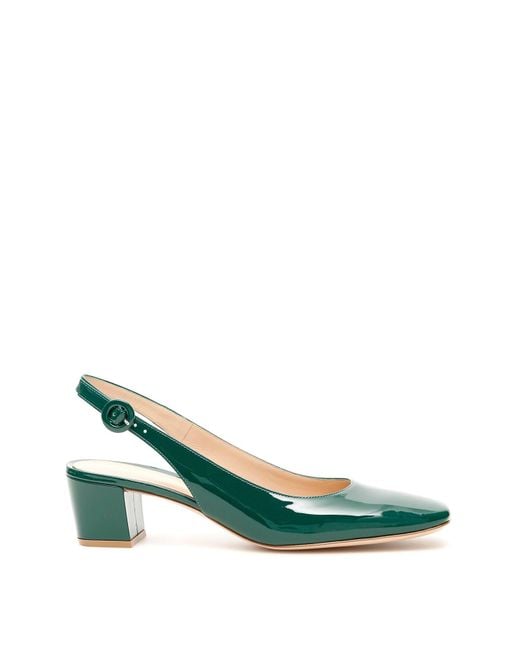 green sling backs