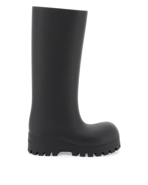 Balenciaga Black Rubber Bulldozer Rain Boots For
