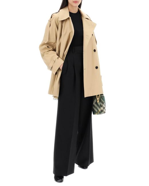 Burberry Natural Double-breasted Midi Trench Coat