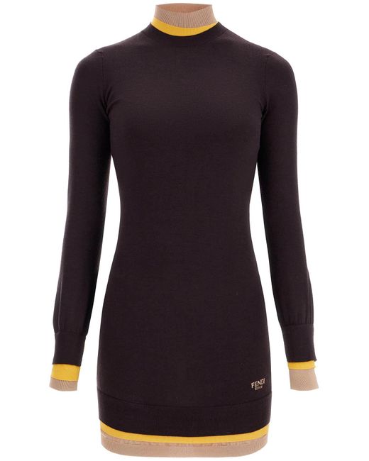Contrasting Edges Black Long-Sleeve Dress Contrasting Edges Black Long-Sleeve Dress