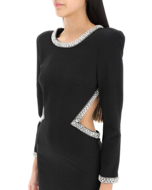 retroféte Black Naomi Jersey Mini Dress With Crystals