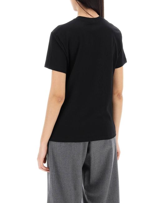 T-Shirt Girocollo Boxy di Wardrobe NYC in Black