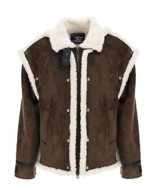 Y. Project Black Faux-shearling Jacket With Snap Panels for men