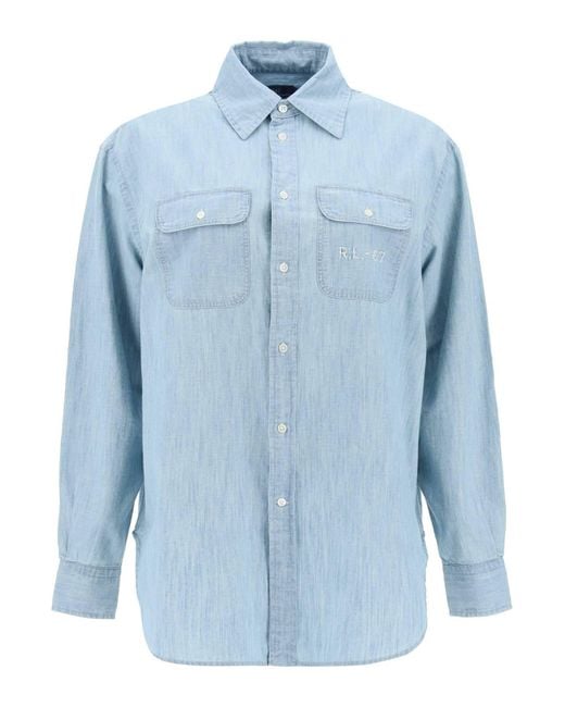 Polo Ralph Lauren Blue Embroidered Chambray