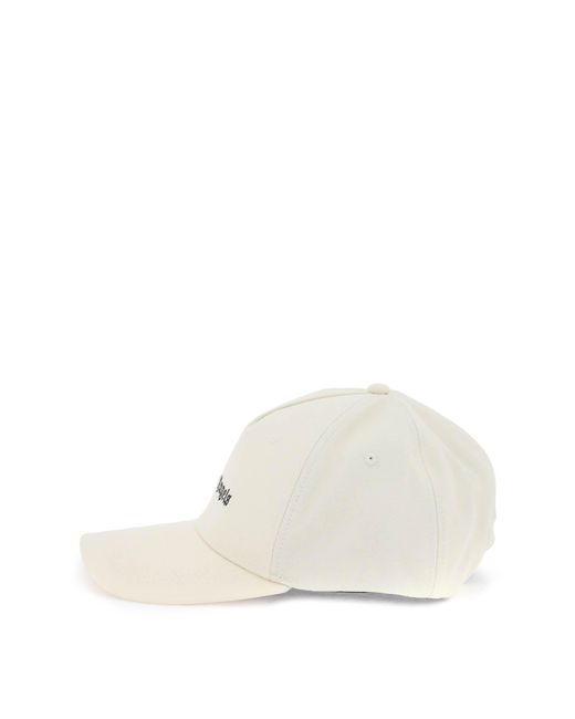 Palm Angels White Embroidered Logo Baseball Cap With