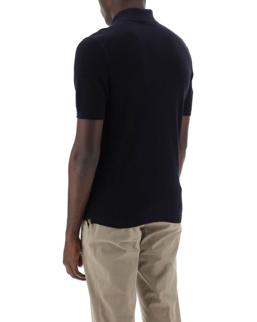 Zegna Black Regular Fit Cotton Polo Shirt for men