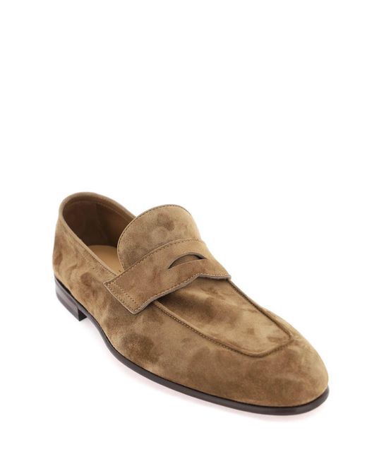 Brunello Cucinelli Brown Suede Loafers for men