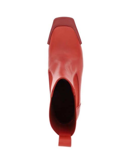 Rick Owens Red Luzor Grilled Ankle Boots for men