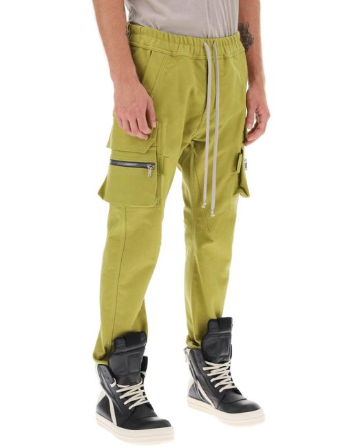 Pantaloni Cargo 'Mastodon' di Rick Owens in Yellow da Uomo