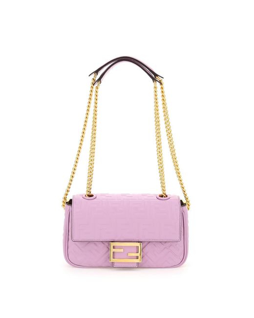 Fendi Baguette Chain Midi Bag in Purple Lyst