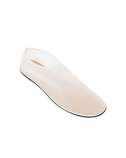 The Row White Nylon Slip-on Shoes