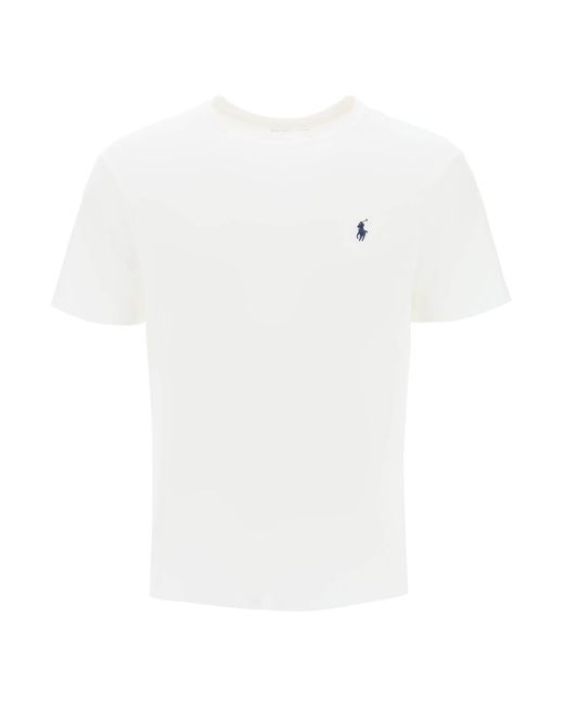 Ralph Lauren White Custom Fit T-shirt With Logo Embroidery for men