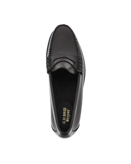 G.H.BASS Black Weejuns Larson Penny Loafers for men