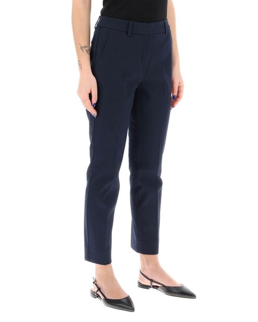 Weekend by Maxmara Blue Stretch Cotton Cigarette Pants