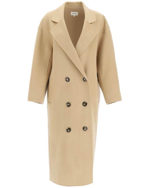 Loulou Studio Natural Borneo Double-breasted Wool And Cashmere Coat