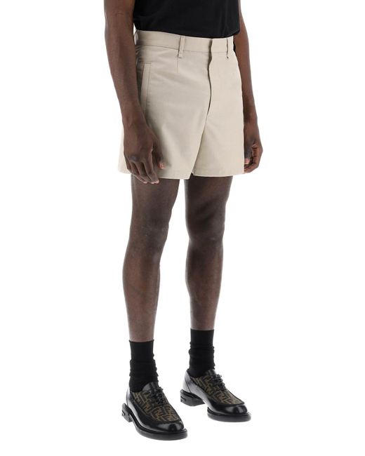 Fendi Gray High-Waisted Tailored Bermuda Shorts for men