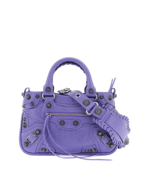 Balenciaga Purple Small Neo Cagole Tote Bag