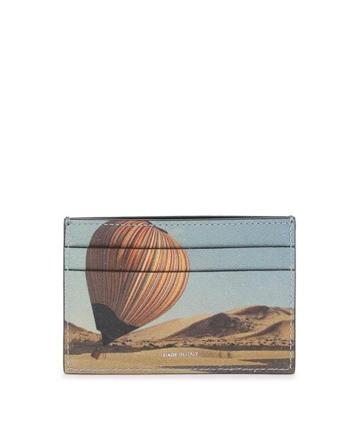 Paul Smith Blue Signature Stripe Balloon Card Holder for men
