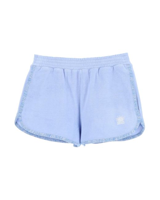 SHORTS IN SPUGNA 40 Celeste CotoneStella McCartney in Cotone di colore Blu  | Lyst