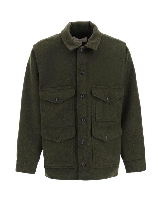 Filson Green Mackinaw Wool Cruiser Jacket for men