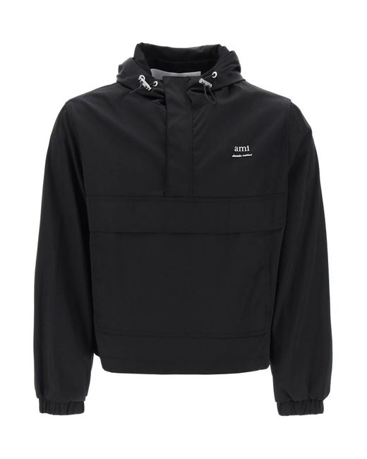 Giacca A Vento Anorak Con Cappuccio di AMI in Black