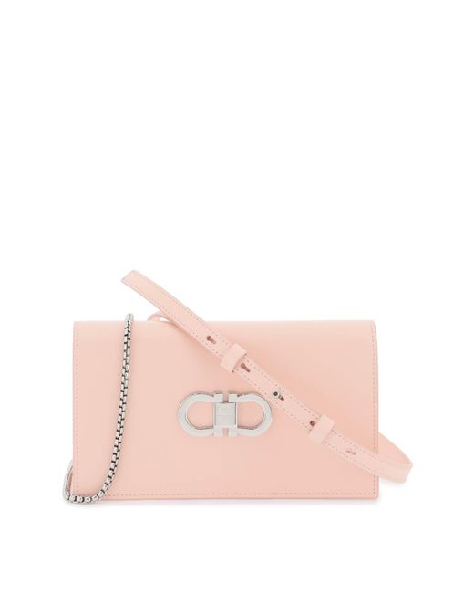 Ferragamo Pink Mini Crossbody Bag With Gancini