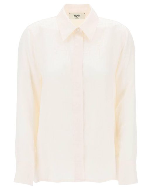 Fendi White "Silk Crêpe Ff Shirt