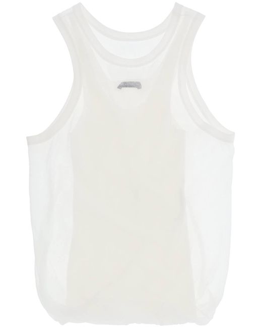 Ann Demeulemeester White 'Herlinde' Double-Layer Tank Top