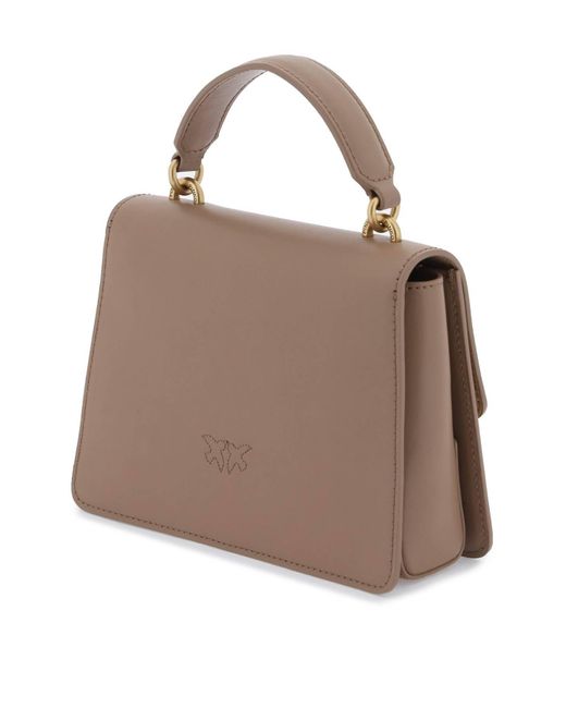 Pinko Brown Love One Top Handle Mini Light Bag