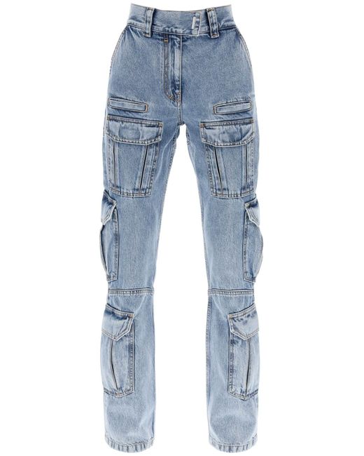 Givenchy Blue Bootcut Cargo Jeans