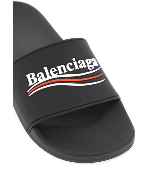 Slides Pool Con Logo Political Campaign di Balenciaga in White