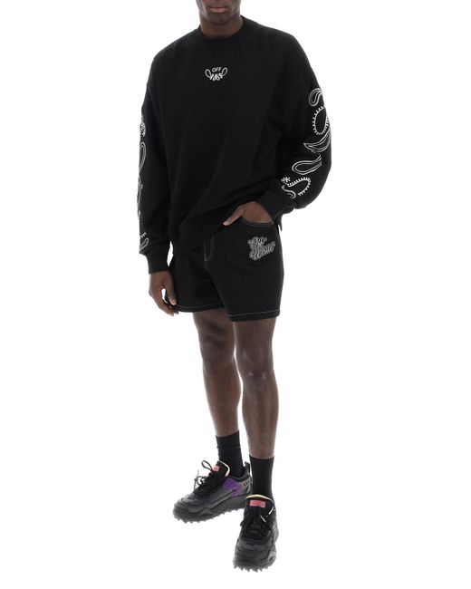 Off-White c/o Virgil Abloh Black Off- "Denim Bermuda Shorts With 90 for men