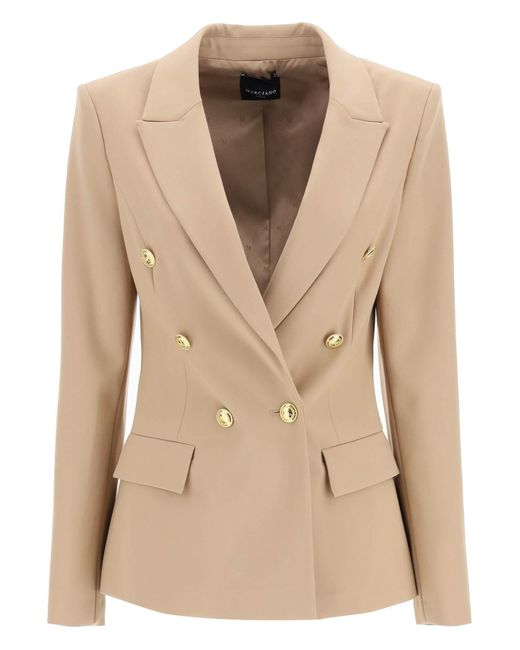 MARCIANO BY GUESS Natural 'shelly Double-breasted Blazer