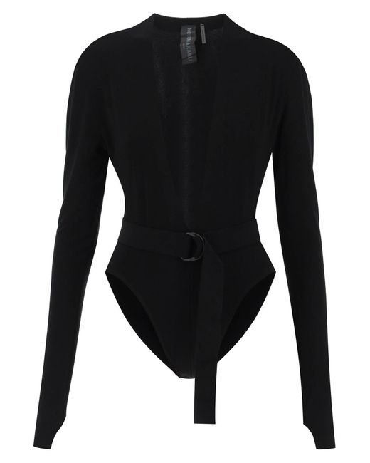 Norma Kamali Black Bodysuit With Plunging Neckline