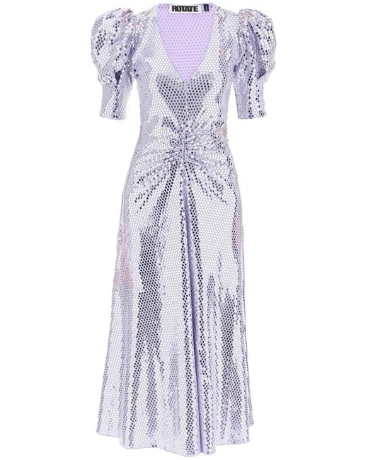 ROTATE BIRGER CHRISTENSEN 'sierina' Midi Dress in Purple, Silver (White) | Lyst