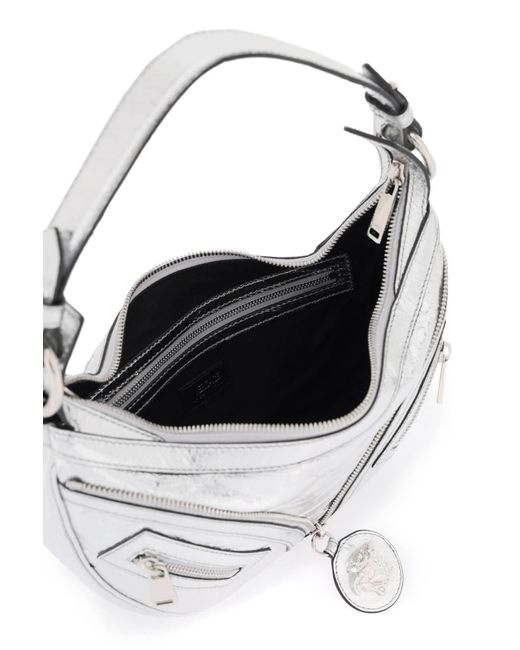 Versace White Metallic Leather 'repeat' Hobo Bag