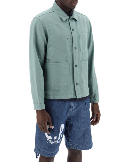 C P Company Green Multi-Pocket Overshirt for men