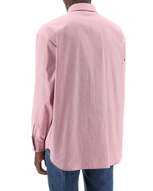 The Row Pink Atticus Poplin Shirt In for men