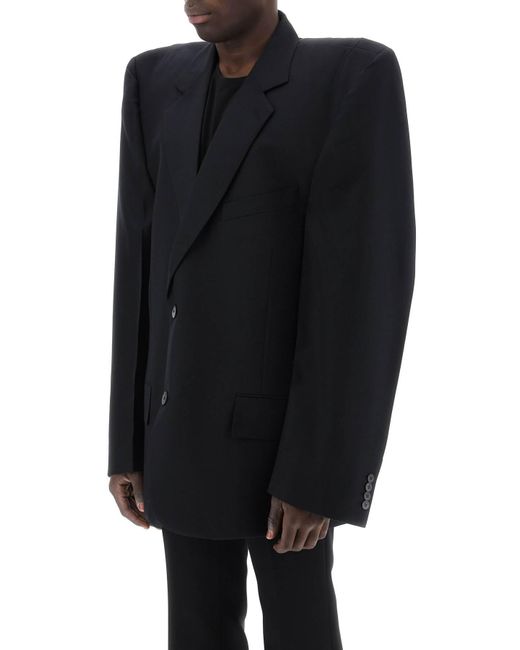 Balenciaga Black Boxy Blazer With Square Should for men