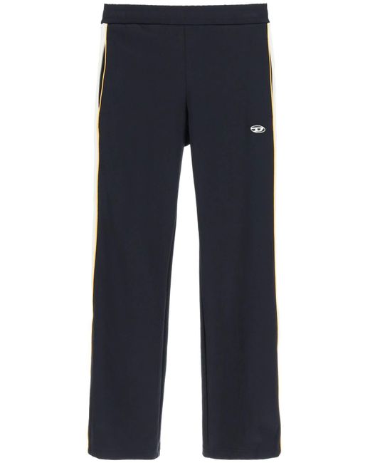 DIESEL Blue Track Pants With Side Zippers for men