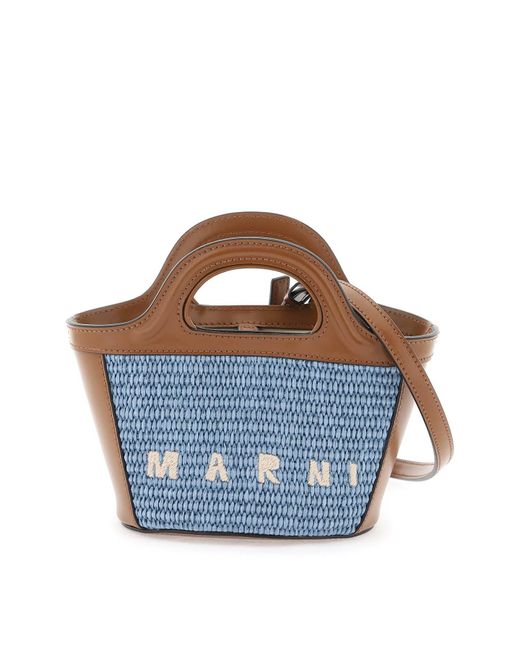 Marni Blue Tropicalia Micro Bucket Bag