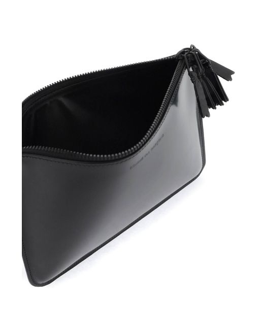 Comme des Garçons Black Brushed Leather Multi-Zip Pouch With for men
