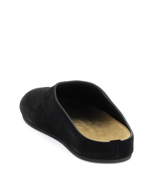 The Row Black Hugo Suede Leather Clog In for men