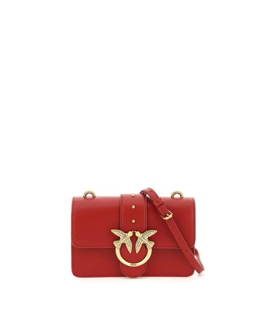Pinko Leather Mini Classic Love Icon Simply Bag in Red Lyst Canada