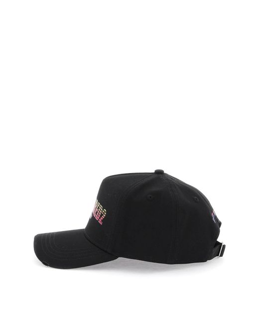 DSquared² Black "baseball Cap With Gradient Logo for men