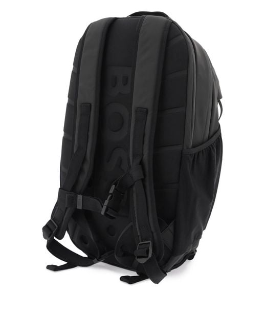Boss Black Technical Fabric Coated Backpack for men